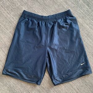Retro Vintage Nike Basketball Shorts Shiny Navy Blue XL